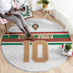 Custom Moroccan Football Round Carpet The Hunt of Atlas Lions