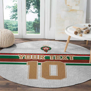 Custom Moroccan Football Round Carpet The Hunt of Atlas Lions