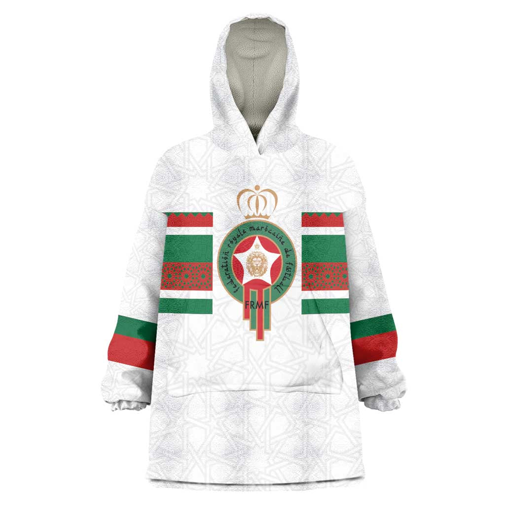Custom Moroccan Football Wearable Blanket Hoodie The Hunt of Atlas Lions