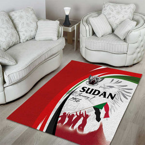 Happy Independence of Sudan Area Rug Soldiers Fight for Homeland - Victory is ours