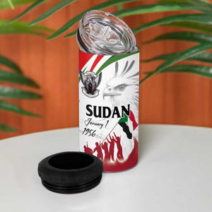 Happy Independence of Sudan 4 in 1 Can Cooler Tumbler Soldiers Fight for Homeland - Victory is ours