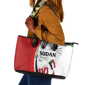 Happy Independence of Sudan Leather Tote Bag Soldiers Fight for Homeland - Victory is ours