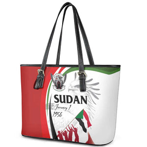 Happy Independence of Sudan Leather Tote Bag Soldiers Fight for Homeland - Victory is ours