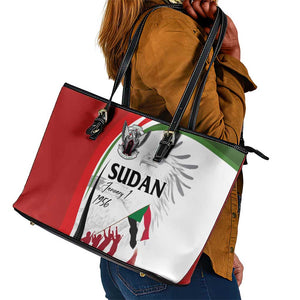 Happy Independence of Sudan Leather Tote Bag Soldiers Fight for Homeland - Victory is ours