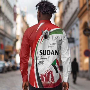 Happy Independence of Sudan Long Sleeve Button Shirt Soldiers Fight for Homeland - Victory is ours