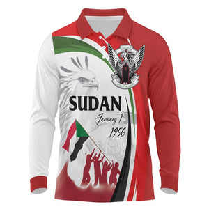 Happy Independence of Sudan Long Sleeve Polo Shirt Soldiers Fight for Homeland - Victory is ours