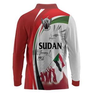 Happy Independence of Sudan Long Sleeve Polo Shirt Soldiers Fight for Homeland - Victory is ours