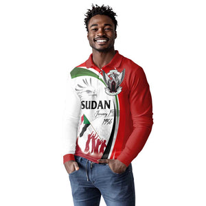 Happy Independence of Sudan Long Sleeve Polo Shirt Soldiers Fight for Homeland - Victory is ours