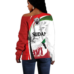 Happy Independence of Sudan Off Shoulder Sweater Soldiers Fight for Homeland - Victory is ours