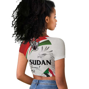 Happy Independence of Sudan Raglan Cropped T shirt Soldiers Fight for Homeland - Victory is ours