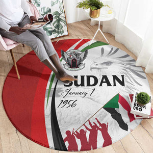 Happy Independence of Sudan Round Carpet Soldiers Fight for Homeland - Victory is ours