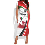Happy Independence of Sudan Short Sleeve Bodycon Dress Soldiers Fight for Homeland - Victory is ours LT03