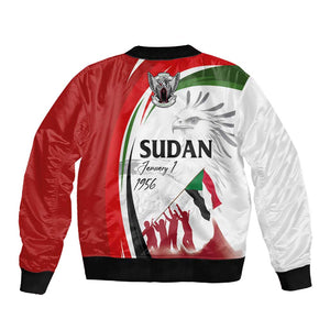 Happy Independence of Sudan Sleeve Zip Bomber Jacket Soldiers Fight for Homeland - Victory is ours