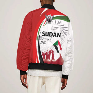 Happy Independence of Sudan Sleeve Zip Bomber Jacket Soldiers Fight for Homeland - Victory is ours