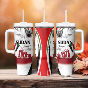 Happy Independence of Sudan Tumbler With Handle Soldiers Fight for Homeland - Victory is ours