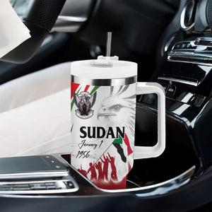 Happy Independence of Sudan Tumbler With Handle Soldiers Fight for Homeland - Victory is ours