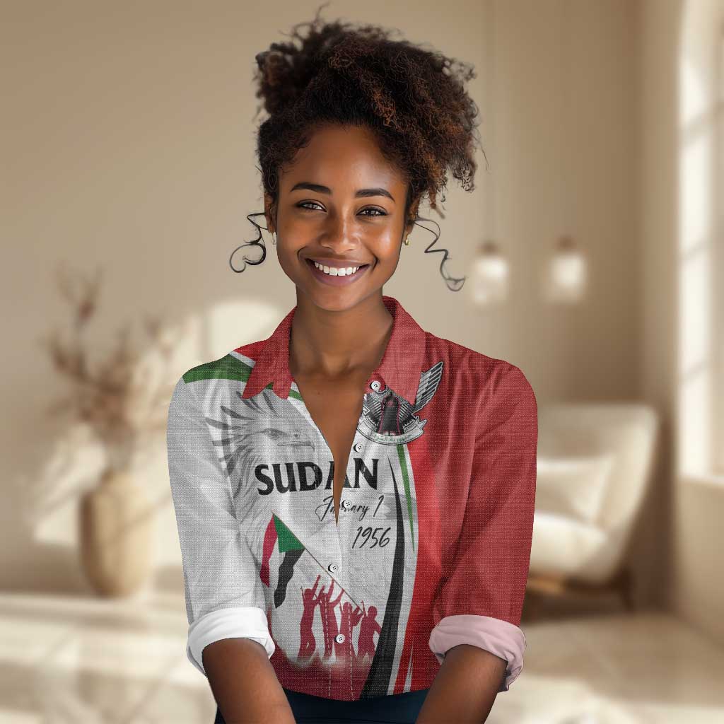 Happy Independence of Sudan Women Casual Shirt Soldiers Fight for Homeland - Victory is ours