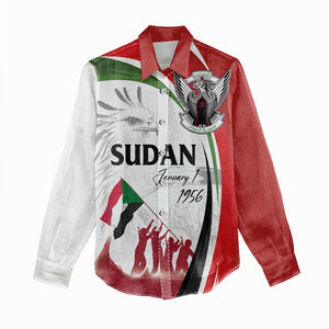 Happy Independence of Sudan Women Casual Shirt Soldiers Fight for Homeland - Victory is ours