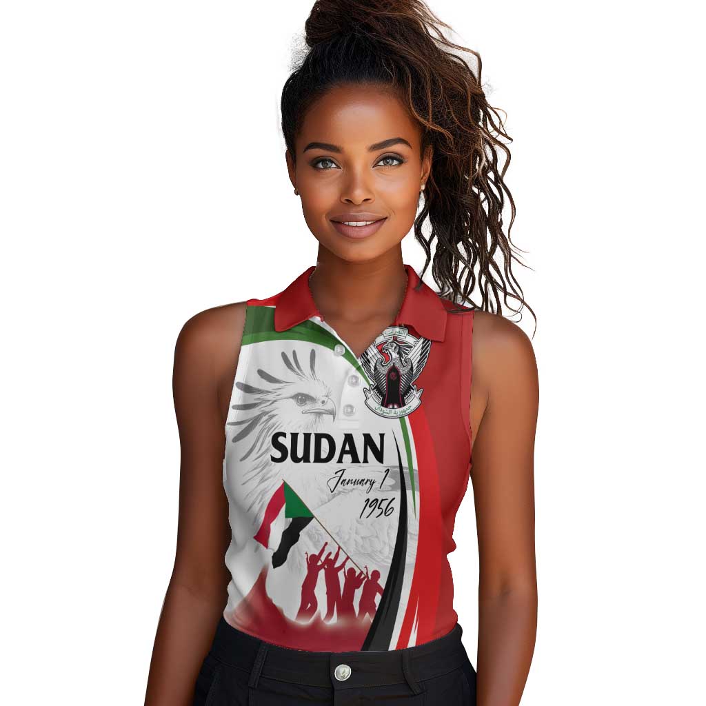 Happy Independence of Sudan Women Sleeveless Polo Shirt Soldiers Fight for Homeland - Victory is ours