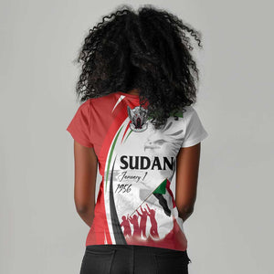 Happy Independence of Sudan Women V-Neck T-Shirt Soldiers Fight for Homeland - Victory is ours