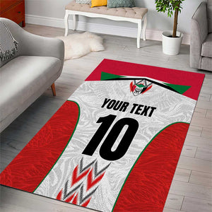 Custom Sudan Football Area Rug Wings of Victory - Go Falcons of Jediane