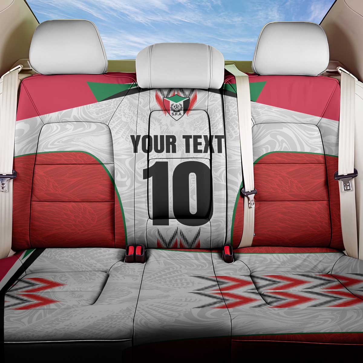 Custom Sudan Football Back Car Seat Cover Wings of Victory - Go Falcons of Jediane