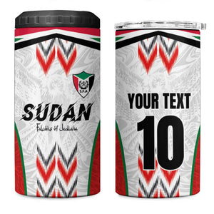 Custom Sudan Football 4 in 1 Can Cooler Tumbler Wings of Victory - Go Falcons of Jediane