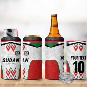 Custom Sudan Football 4 in 1 Can Cooler Tumbler Wings of Victory - Go Falcons of Jediane