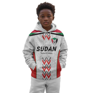 Custom Sudan Football Kid Hoodie Wings of Victory - Go Falcons of Jediane