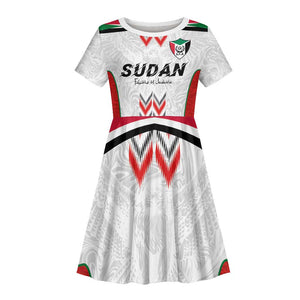 Custom Sudan Football Kid Short Sleeve Dress Wings of Victory - Go Falcons of Jediane