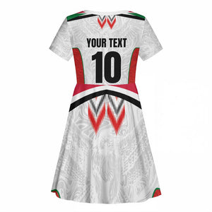 Custom Sudan Football Kid Short Sleeve Dress Wings of Victory - Go Falcons of Jediane