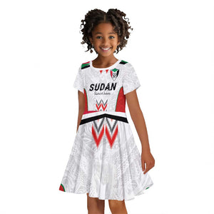 Custom Sudan Football Kid Short Sleeve Dress Wings of Victory - Go Falcons of Jediane