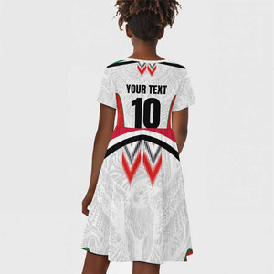 Custom Sudan Football Kid Short Sleeve Dress Wings of Victory - Go Falcons of Jediane