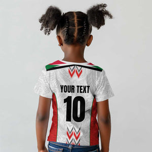 Custom Sudan Football Kid T shirt Wings of Victory - Go Falcons of Jediane