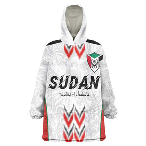 Custom Sudan Football Kid Wearable Blanket Hoodie Wings of Victory - Go Falcons of Jediane