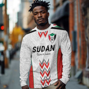 Custom Sudan Football Long Sleeve Shirt Wings of Victory - Go Falcons of Jediane