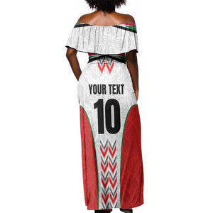 Custom Sudan Football Off Shoulder Maxi Dress Wings of Victory - Go Falcons of Jediane