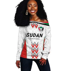 Custom Sudan Football Off Shoulder Sweater Wings of Victory - Go Falcons of Jediane