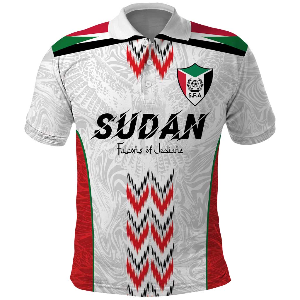 Custom Sudan Football Polo Shirt Wings of Victory - Go Falcons of Jediane