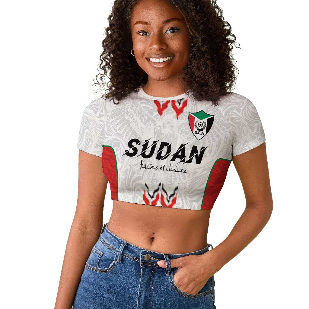 Custom Sudan Football Raglan Cropped T shirt Wings of Victory - Go Falcons of Jediane