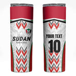 Custom Sudan Football Skinny Tumbler Wings of Victory - Go Falcons of Jediane