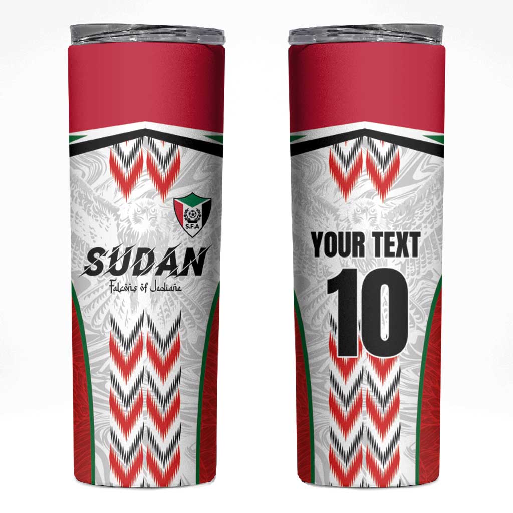 Custom Sudan Football Skinny Tumbler Wings of Victory - Go Falcons of Jediane