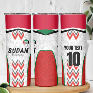 Custom Sudan Football Skinny Tumbler Wings of Victory - Go Falcons of Jediane