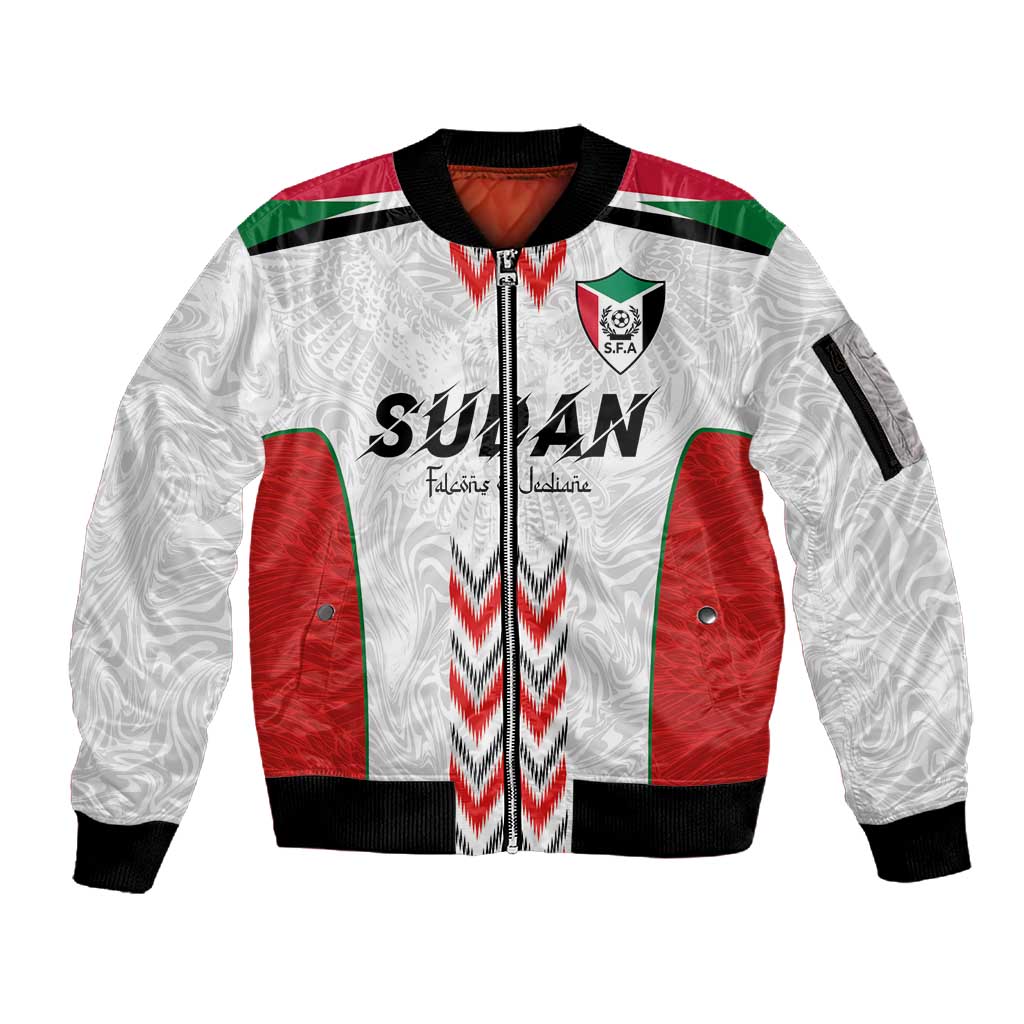 Custom Sudan Football Sleeve Zip Bomber Jacket Wings of Victory - Go Falcons of Jediane