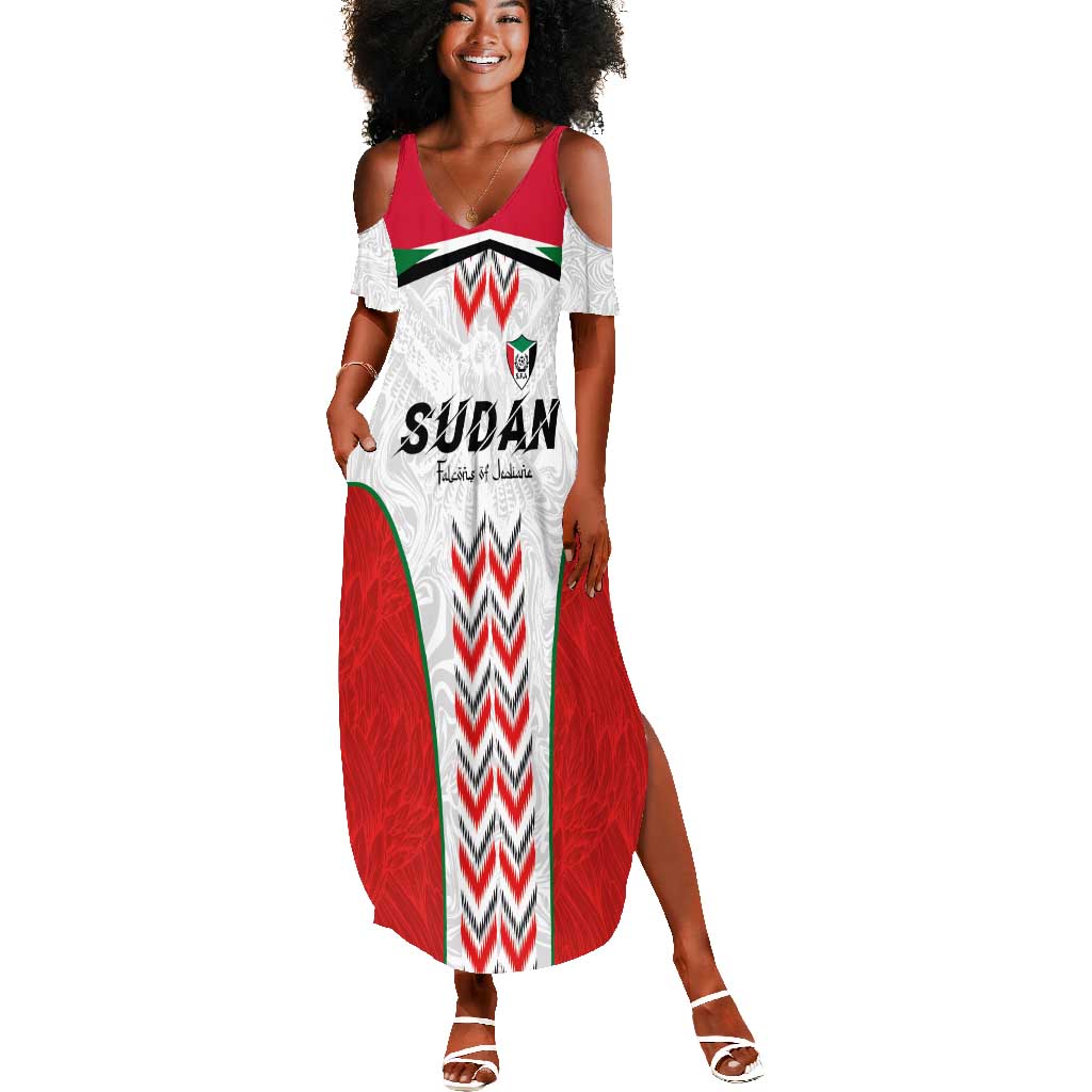 Custom Sudan Football Summer Maxi Dress Wings of Victory - Go Falcons of Jediane