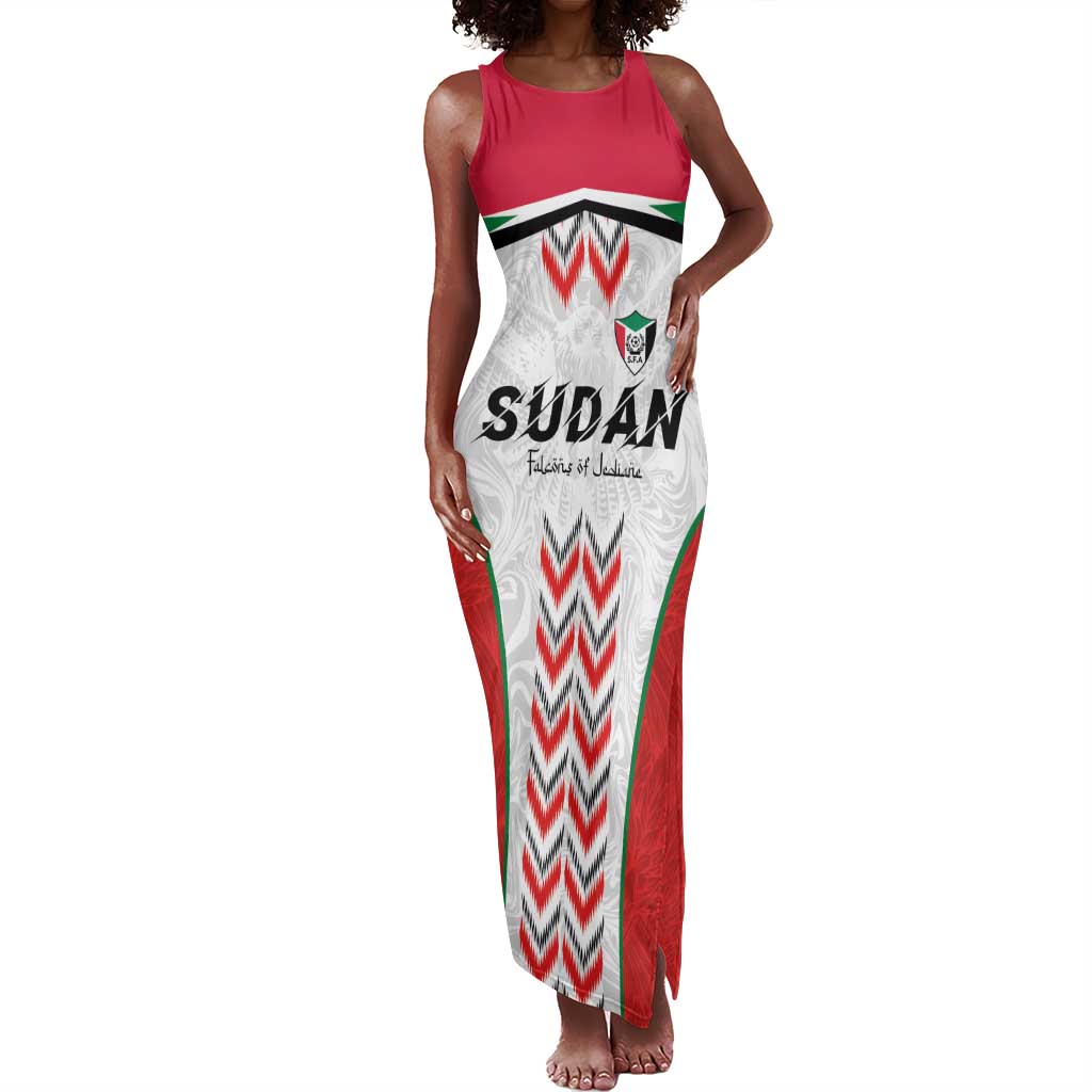 Custom Sudan Football Tank Maxi Dress Wings of Victory - Go Falcons of Jediane