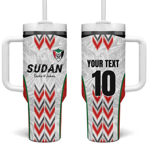 Custom Sudan Football Tumbler With Handle Wings of Victory - Go Falcons of Jediane