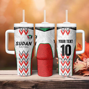 Custom Sudan Football Tumbler With Handle Wings of Victory - Go Falcons of Jediane