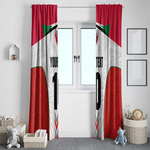 Custom Sudan Football Window Curtain Wings of Victory - Go Falcons of Jediane