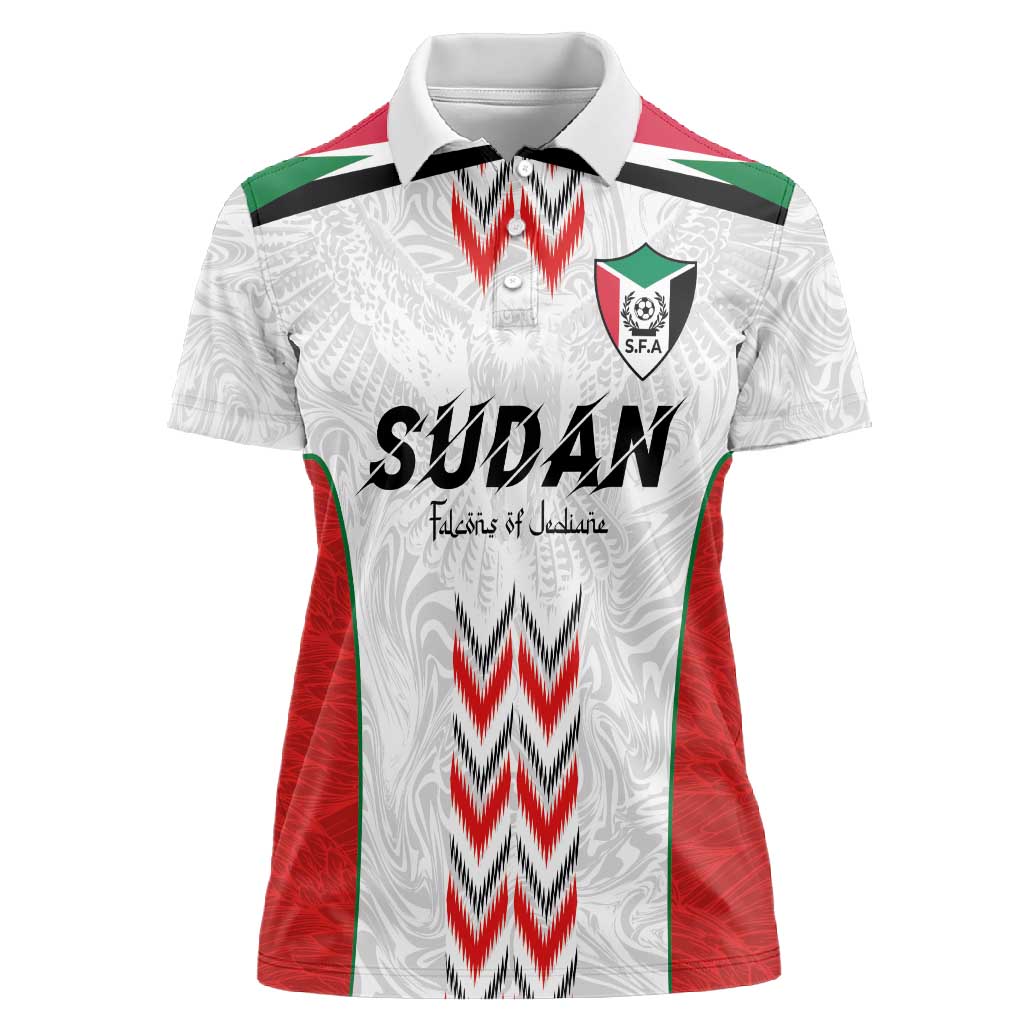 Custom Sudan Football Women Polo Shirt Wings of Victory - Go Falcons of Jediane